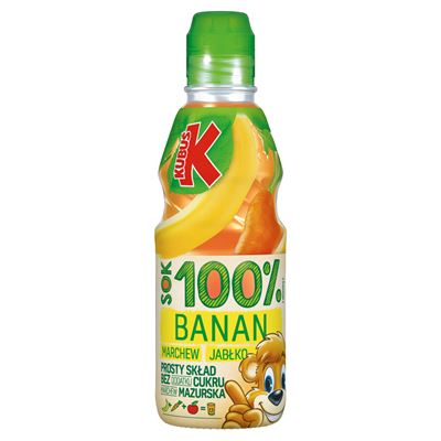 KUBUŚ Sok 100% banan marchew jabłko 12x300ml
