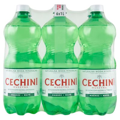 CECHINI Muszyna Woda mineralna lekko gazowana 6 x 1 l