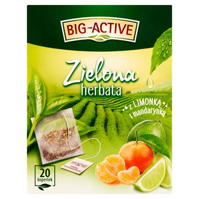 BIG-ACTIVE Zielona herbata z limonką i mandarynką 20 kopert 30g