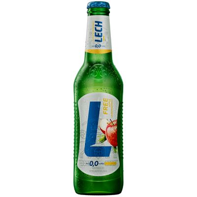 LECH Free Piwo bezalkoholowe o smaku jabłka i trawy cytrynowej 6 x 330 ml butelka bezzwrotna