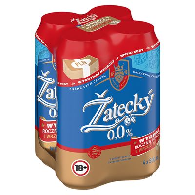 ZATECKY Svetly Lezak Piwo bezalkoholowe 4x500ml puszka