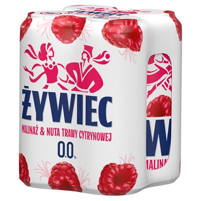 ŻYWIEC Bezalkoholowy napój piwny maliniaż & nuta trawy cytrynowej 4 x 500 ml