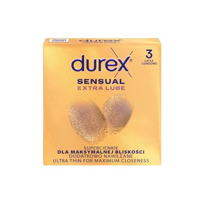 durex Sensual Extra Lube Prezerwatywy 3 sztuki
