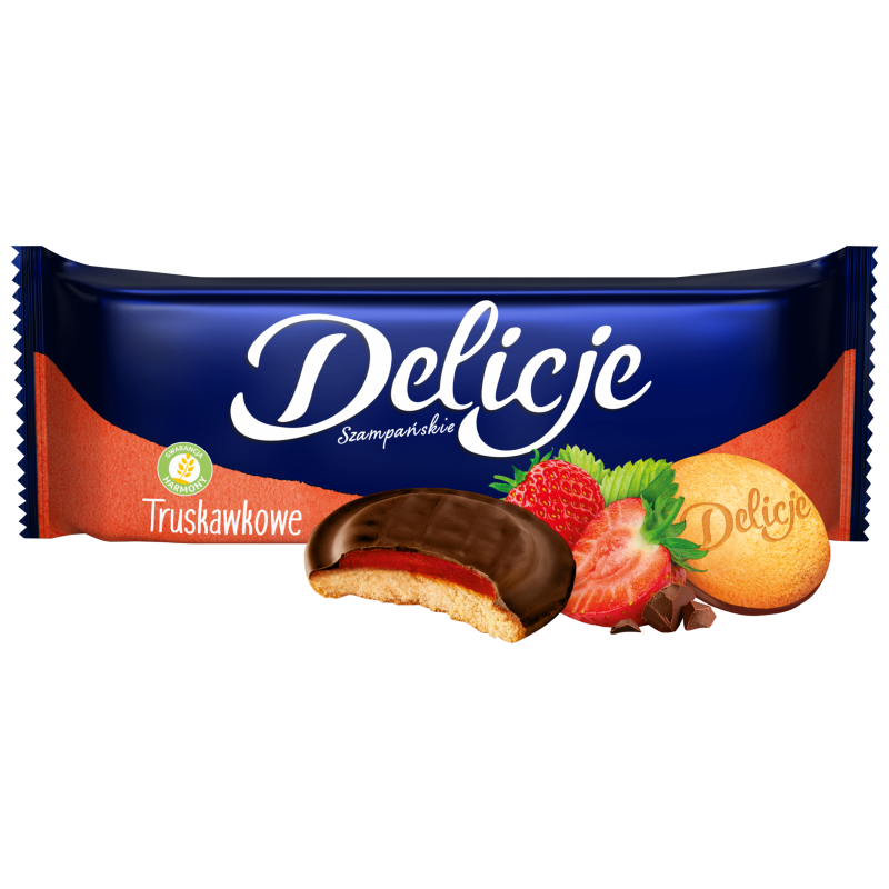 Biszkopty z galaretką truskawkową