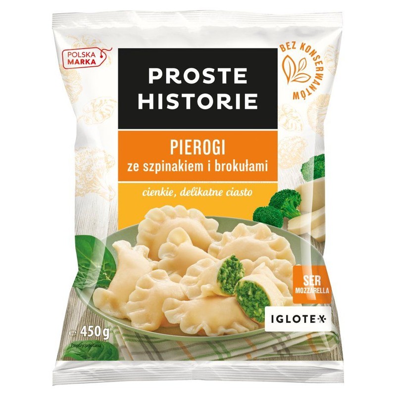 Pierogi ze szpinakiem i brokułami Proste Historie 450 g