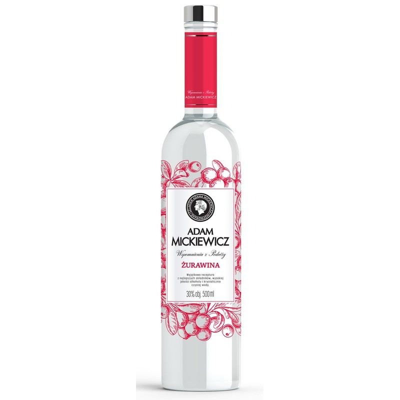 Wódka Żurawina alk.30% obj. Adam Mickiewicz 500 ml