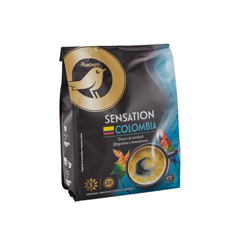 Kawa mielona w saszetkach Sensation Colombia Auchan 32 sztuki
