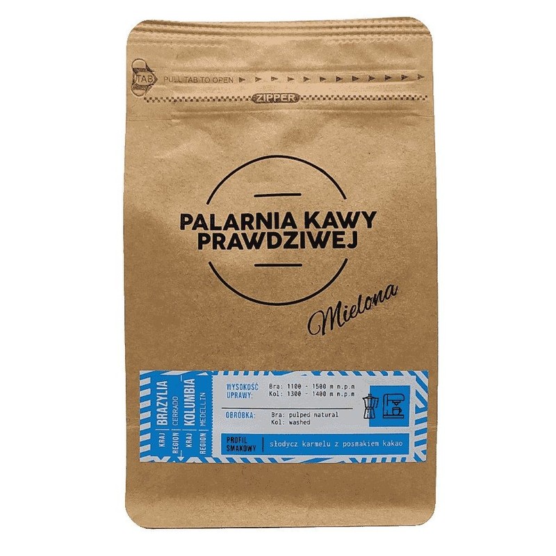 Kawa mielona palona Brazylia-Kolumbia Palarnia Kawy Prawdziwej 250 g