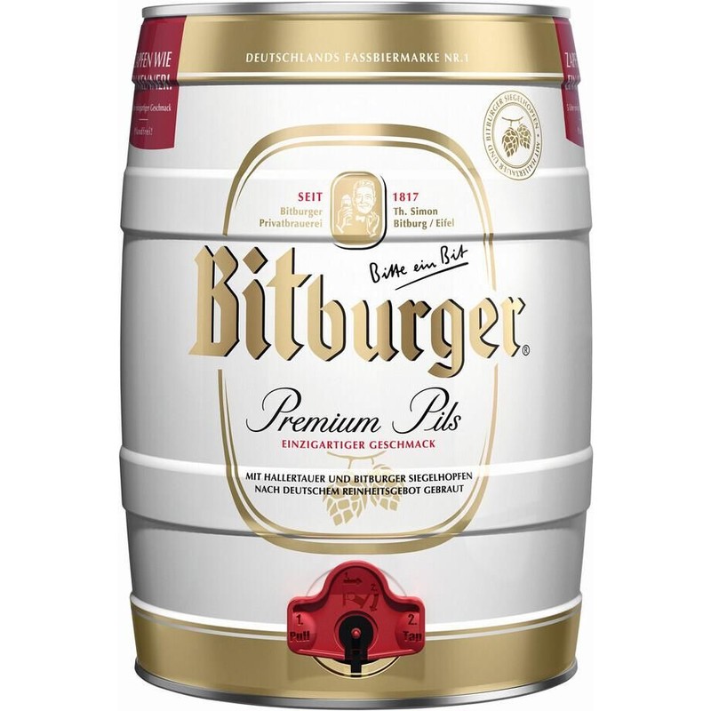 Piwo Premium Pils alk.4.8 %  obj. Bitburger 5 l