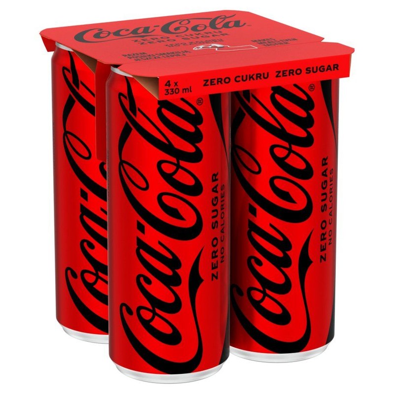 Napój gazowany Zero o smaku cola Coca-Cola 4 x 330  ml