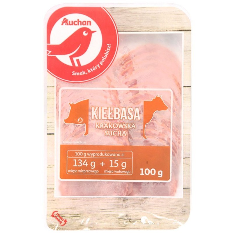 Kiełbasa krakowska sucha Auchan 100 g