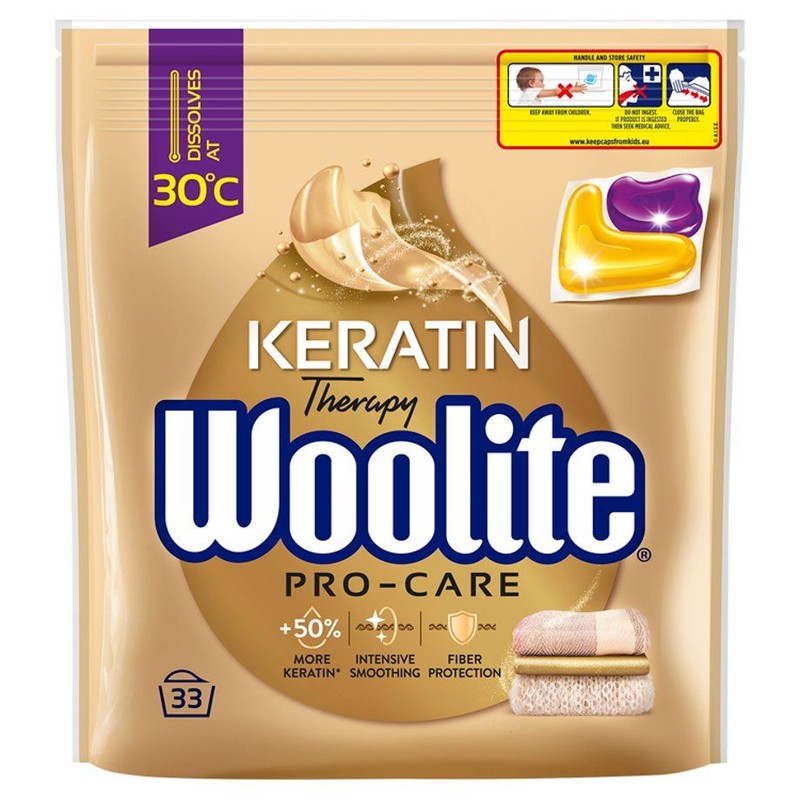 Kapsułki do prania Keratin pro care   Woolite 33 kapsułki