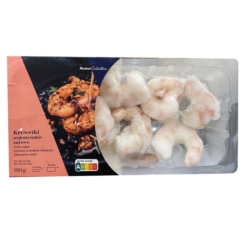 Krewetki argentyńskie surowe obrane 30-40 Auchan Collection  180 g