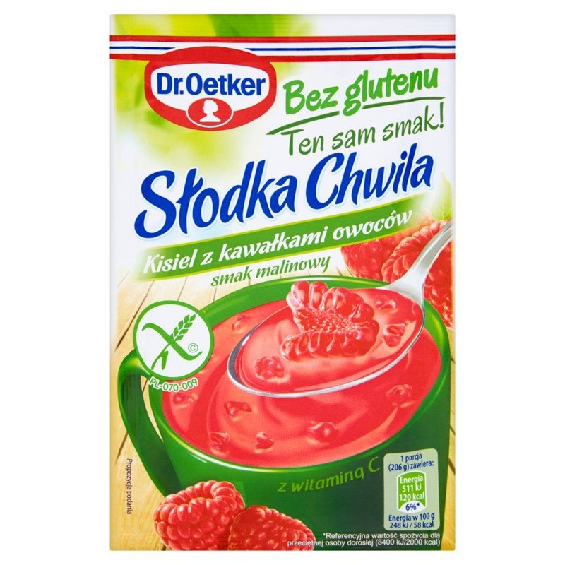 Kisiel słodka chwila o smaku malinowym z dodatkiem witaminy C Dr.Oetker 31,5 g