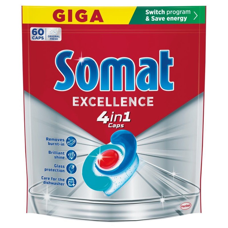 Kapsułki do zmywarki Excellence 4in1 Somat 60 kapsułek