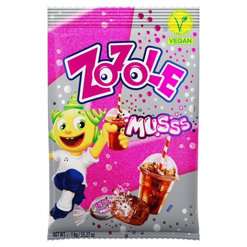Musss karmelki z nadzieniem musującym o smaku coli Zozole 1 kg