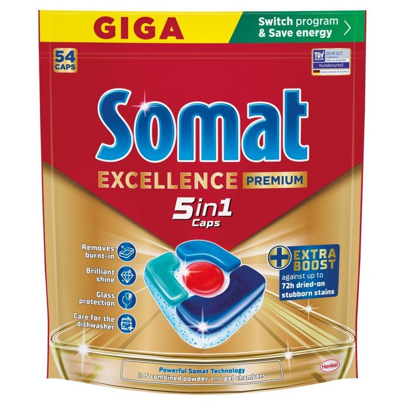 Kapsułki do zmywarki Excellence 5in1 Somat 54 kapsułki