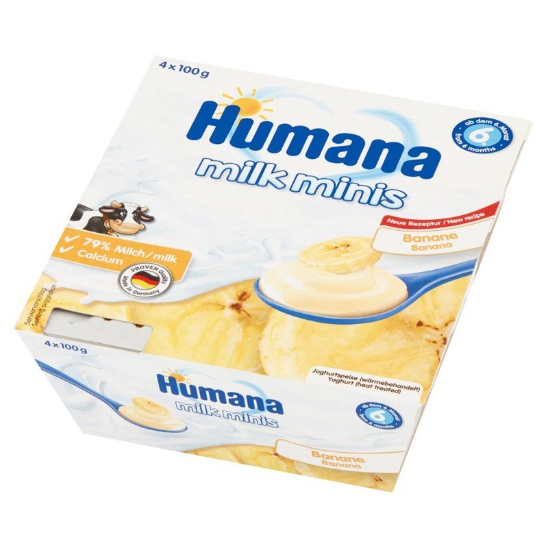 Deserek jogurtowy o smaku bananowym od 6 miesiąca Humana 4 x 100 g