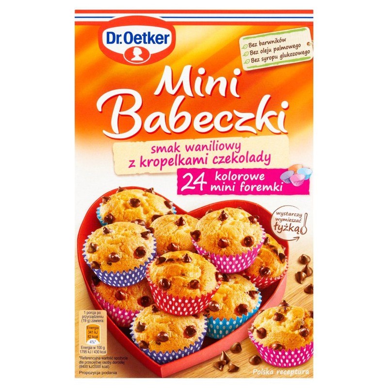 Mini babeczki o smaku waniliowym z kropelkami czekolady Dr.Oetker 252 g