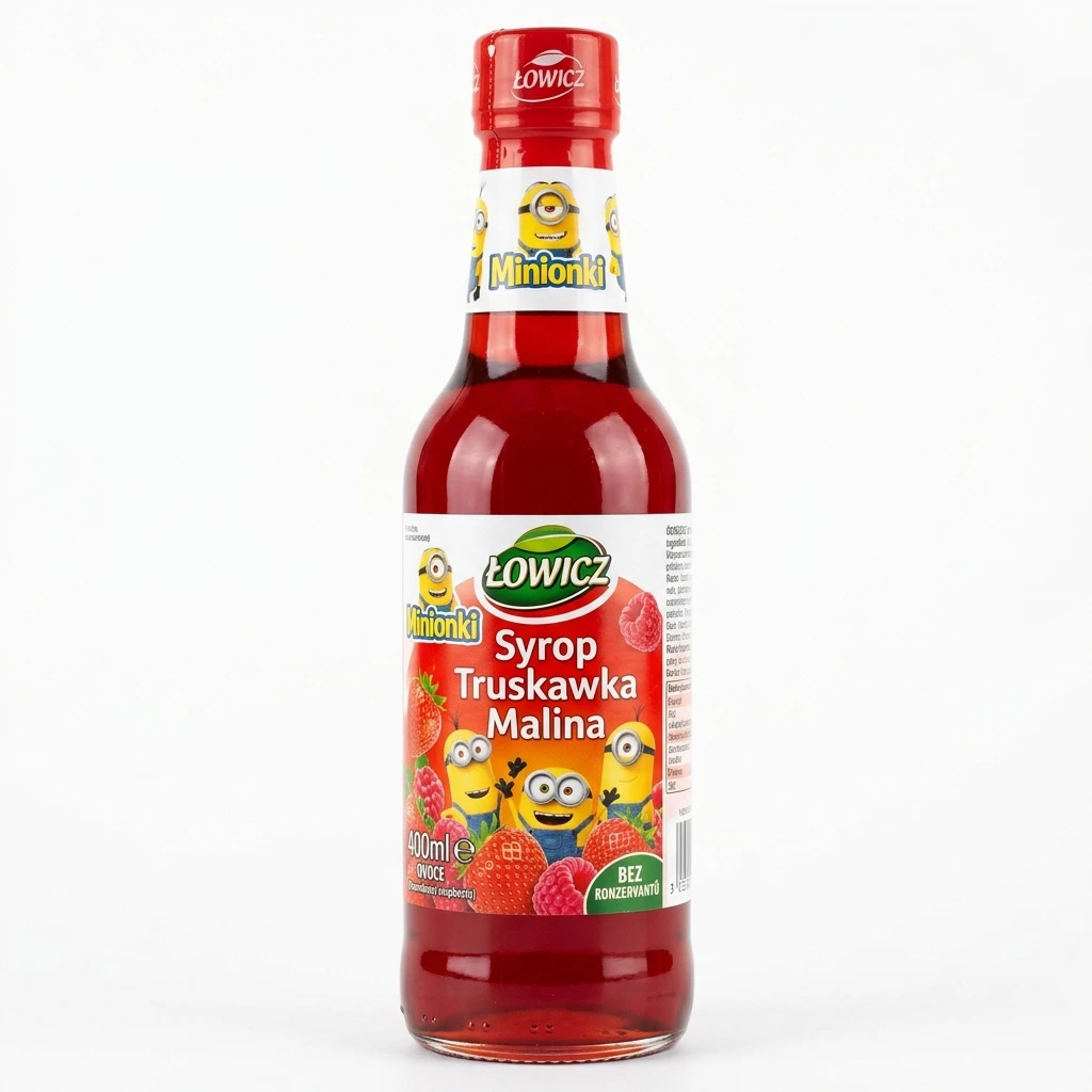 Syrop truskawka malina Minionki Łowicz 400ml