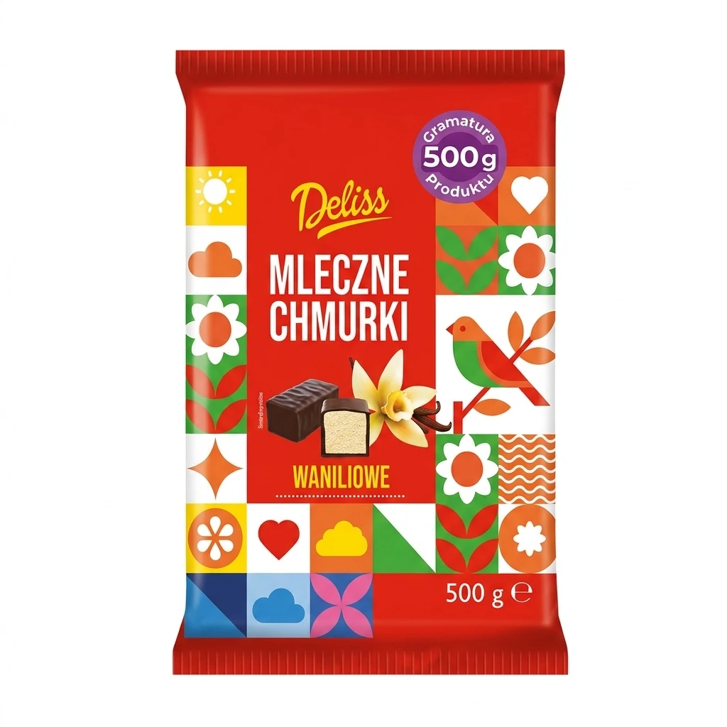 Mleczne Chmurki waniliowe Deliss 500g