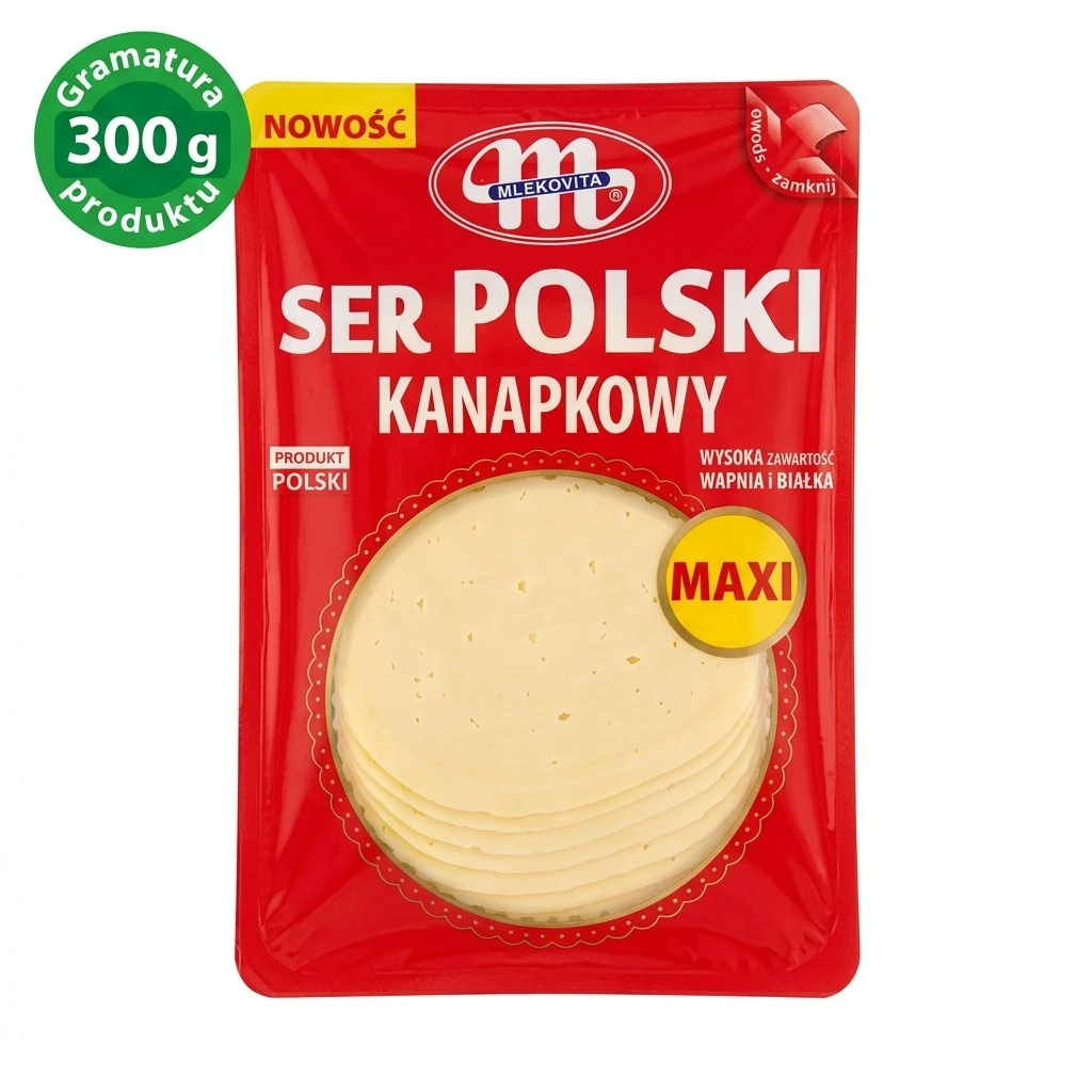 Ser Polski kanapkowy maxi Mlekovita plastry 300g