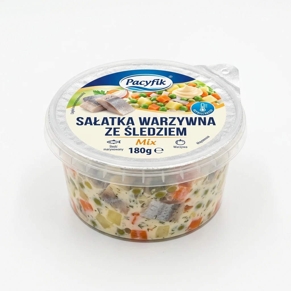 Sałatka warzywna ze śledziem Pacyfik 180g mix