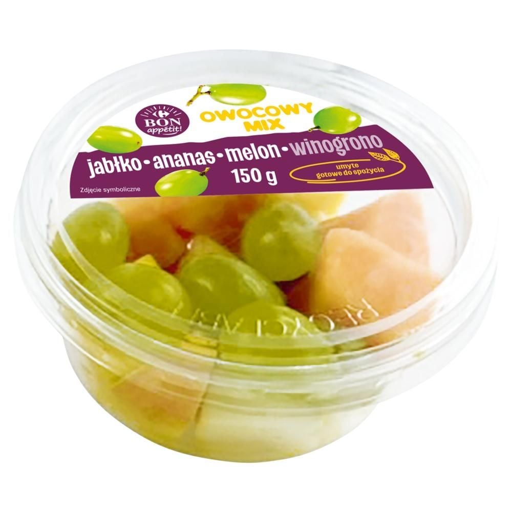 Carrefour Bon appétit! Owocowy mix jabłko ananas melon winogrono 150 g