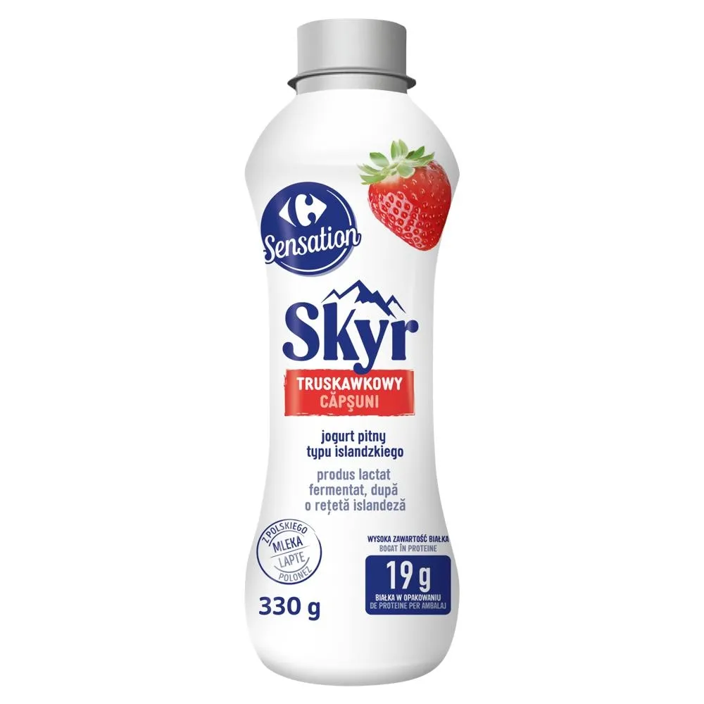 Carrefour Sensation Skyr jogurt pitny typu islandzkiego truskawkowy 330 g