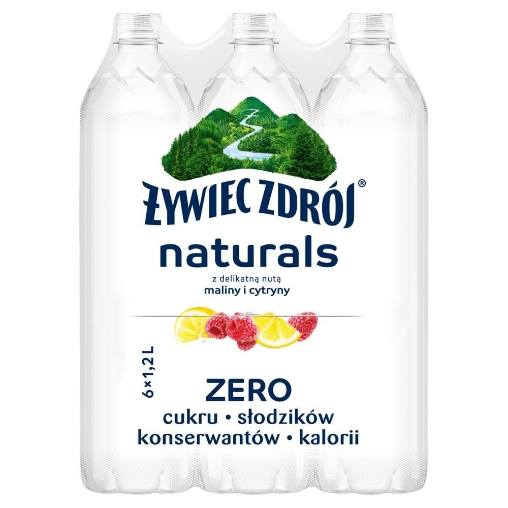 Żywiec Zdrój Naturals Napój niegazowany z delikatną nutą maliny i cytryny 6 x 1,2 l