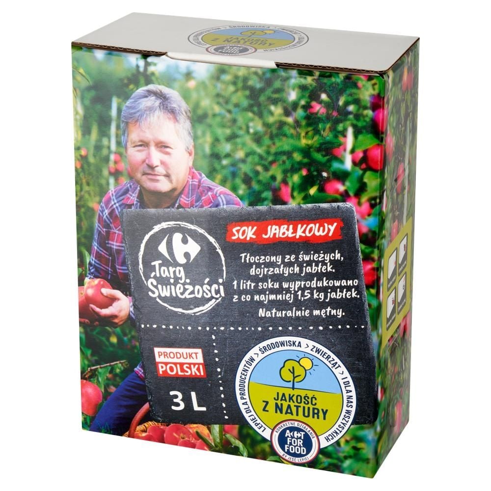 Carrefour Targ Świeżości Sok jabłkowy 3 l