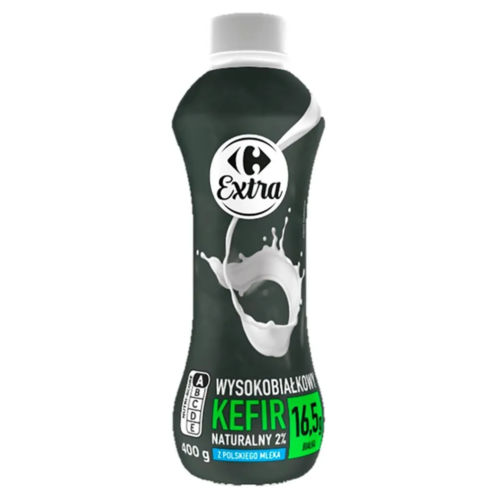Carrefour Extra Wysokobiałkowy kefir naturalny 2 % 400 g
