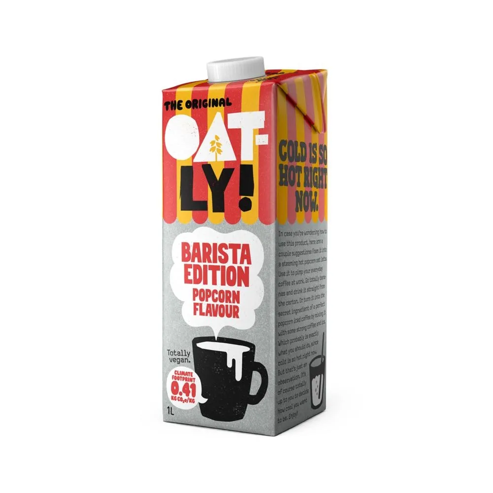 Oatly! Barista Edition Pieniący się napój owsiany o smaku popcorn 1 l