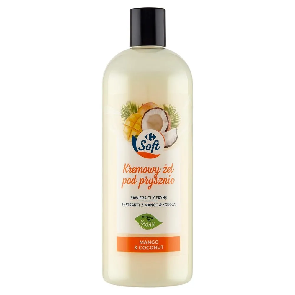 Carrefour Soft Kremowy żel pod prysznic mango & kokos 500 ml