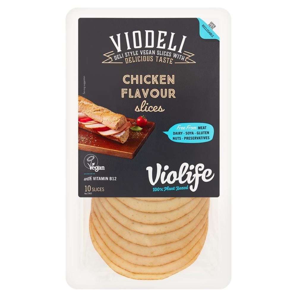 Violife Viodeli Produkt na bazie oleju kokosowego plastry o smaku kurczaka 100 g