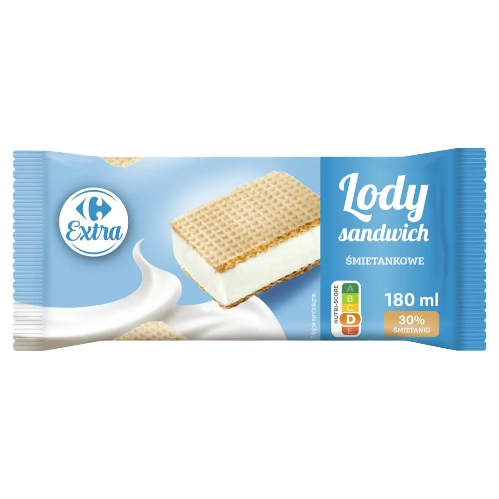 Carrefour Extra Lody sandwich śmietankowe 180 ml