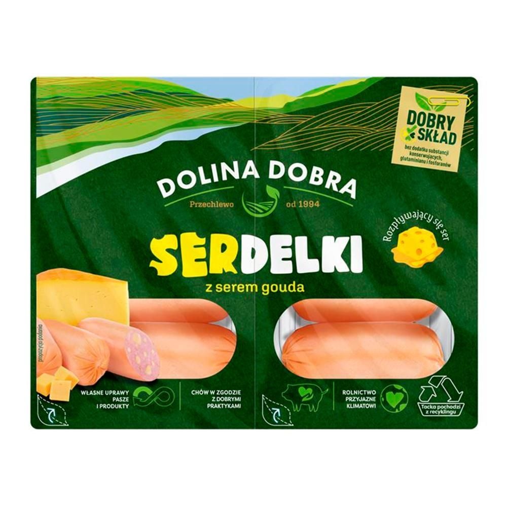 Dolina Dobra Serdelki z serem gouda 200 g (2 x 100 g)