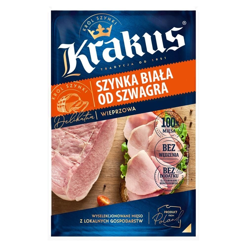 Krakus Szynka biała od szwagra wieprzowa 90 g