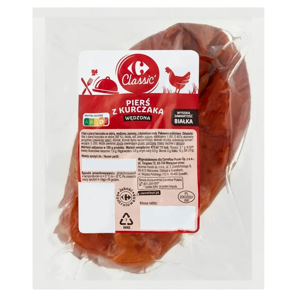 Carrefour Classic Pierś z kurczaka wędzona