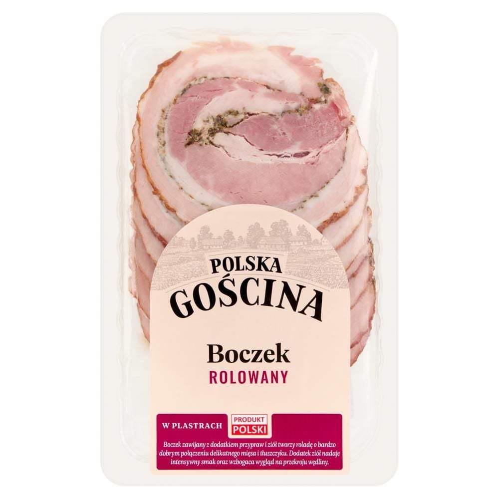 Polska gościna Boczek rolowany w plastrach 100 g