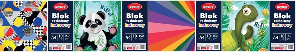 BLOK TECHNICZNY KOLOROWY A4/10k.
