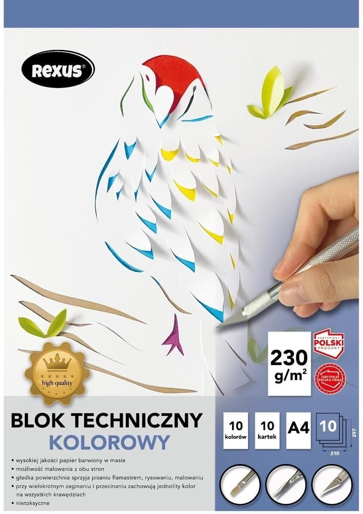 Blok Techniczny Kolorowy A4/10K. / Premium