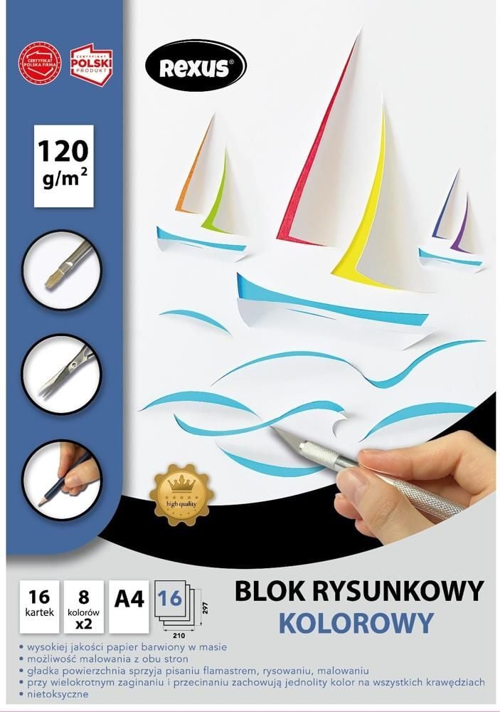 BLOK RYSUNKOWY KOLOROWY A4/16k. / PREMIUM