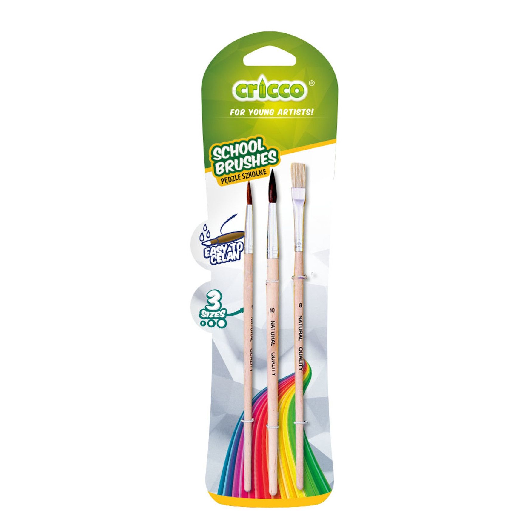 Cricco Pędzelki Szkolne 3 sztuki