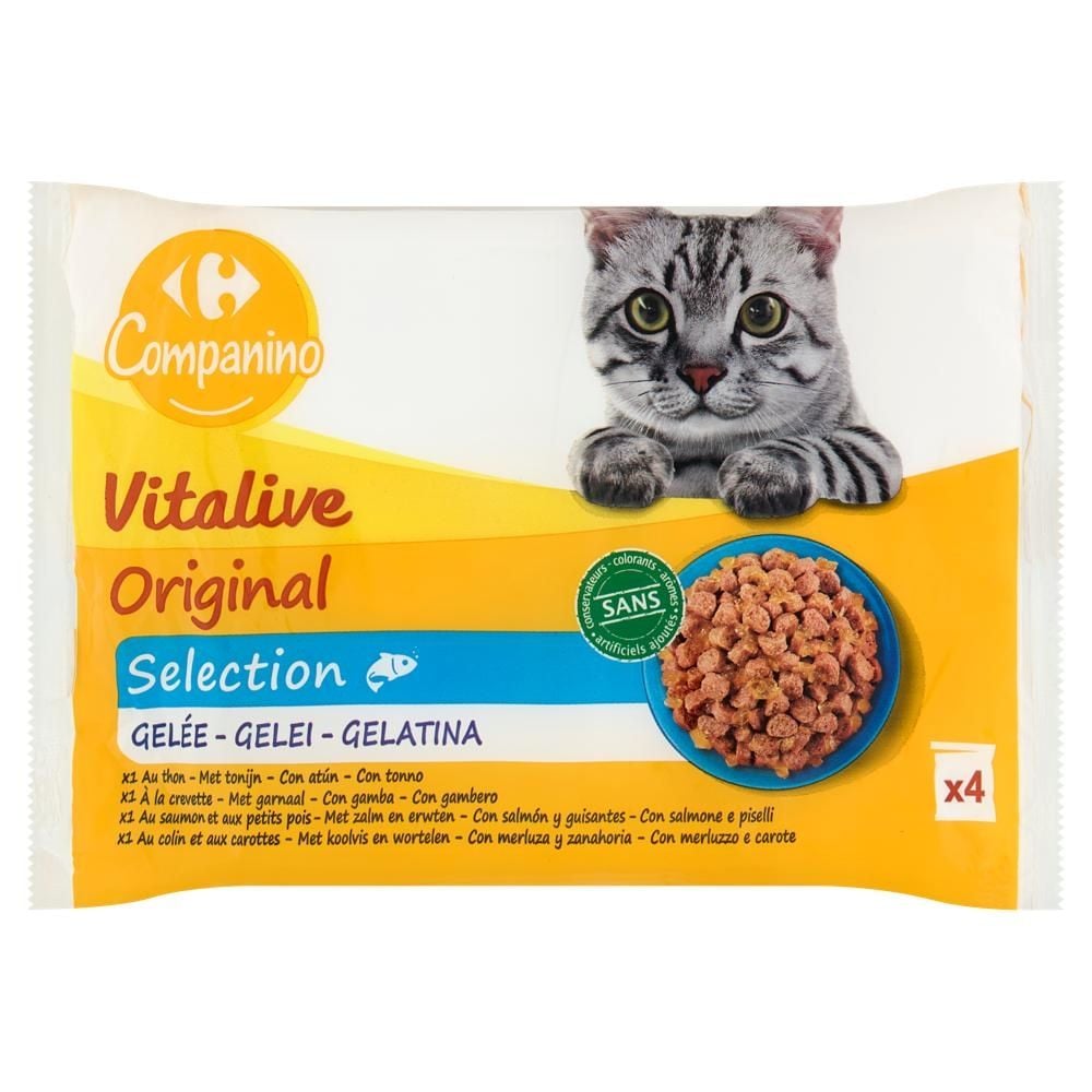 Carrefour Companino Vitalive Original Karma dla dorosłych kotów 400 g (4 x 100 g)