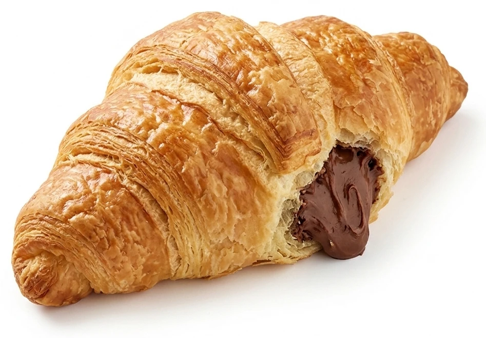 Croissant z kremem orzechowo-nugatowym