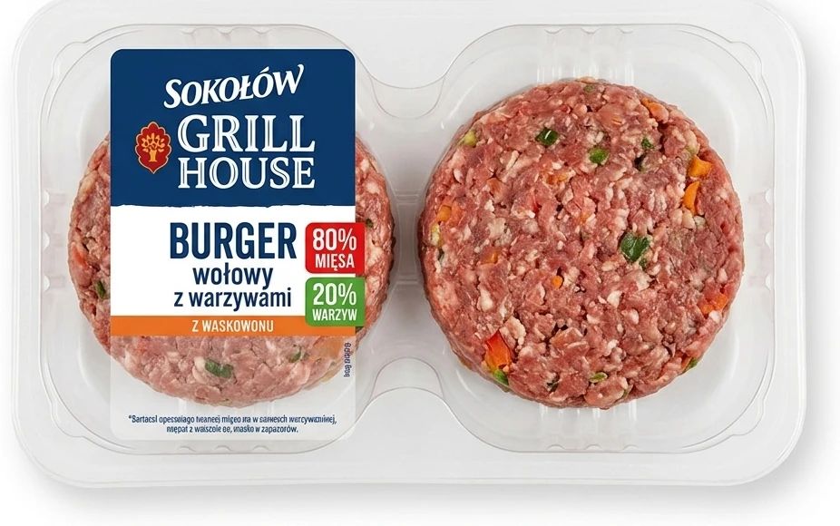 Burger wołowy z warzywami