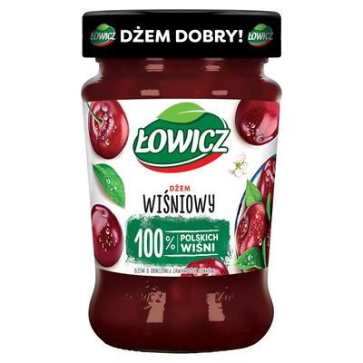 ŁOWICZ Dżem wiśniowy o obniżonej zawartości cukrów 280g