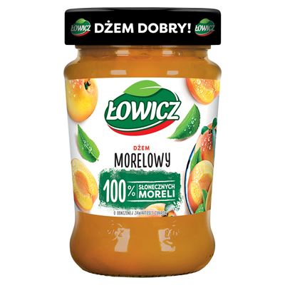 ŁOWICZ Dżem morelowy o obniżonej zawartości cukrów 280g