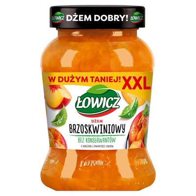 ŁOWICZ Dżem brzoskwiniowy o obniżonej zawartości cukrów 450g